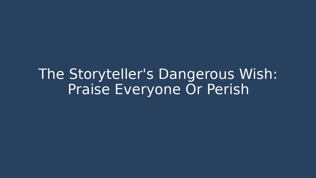 The Storyteller's Dangerous Wish: Praise Everyone Or Perish