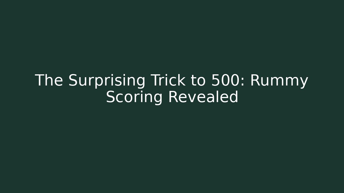 The Surprising Trick to 500: Rummy Scoring Revealed