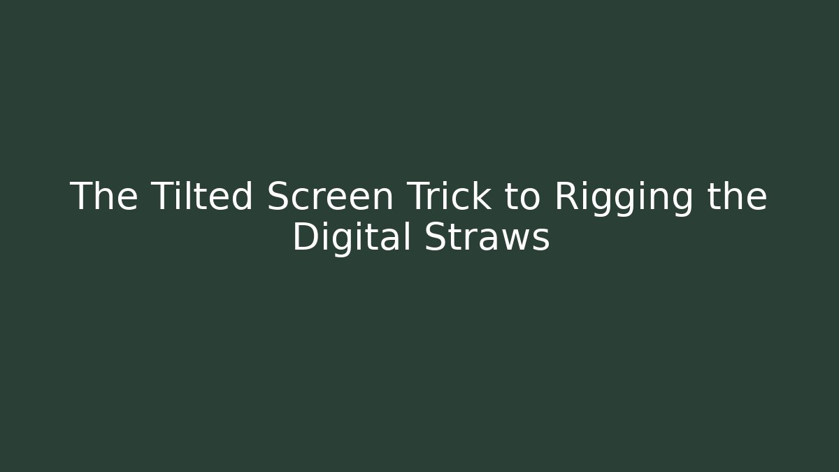The Tilted Screen Trick to Rigging the Digital Straws - Vintage E-Juice