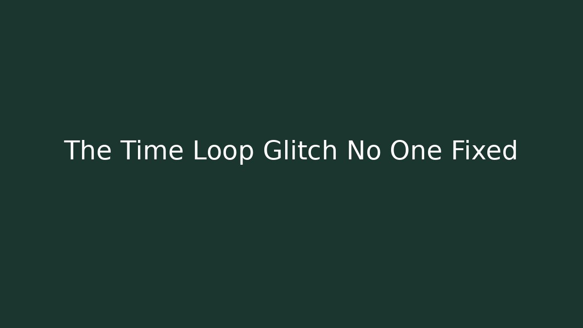 The Time Loop Glitch No One Fixed - Vintage E-Juice