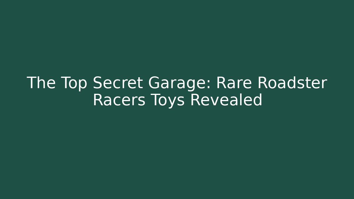 The Top Secret Garage: Rare Roadster Racers Toys Revealed
