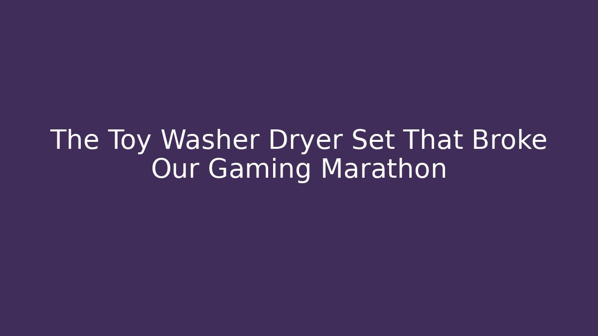The Toy Washer Dryer Set That Broke Our Gaming Marathon - Vintage E-Juice