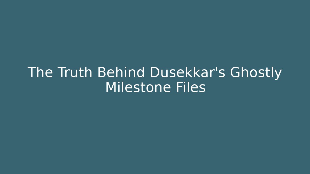 The Truth Behind Dusekkar's Ghostly Milestone Files - Vintage E-Juice