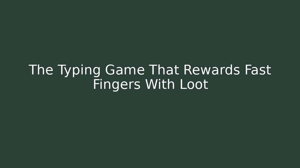 The Typing Game That Rewards Fast Fingers With Loot