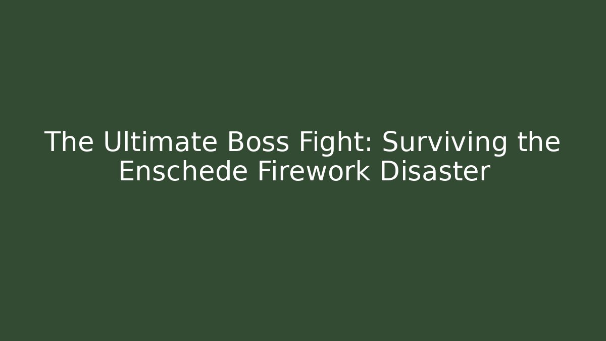 The Ultimate Boss Fight: Surviving the Enschede Firework Disaster