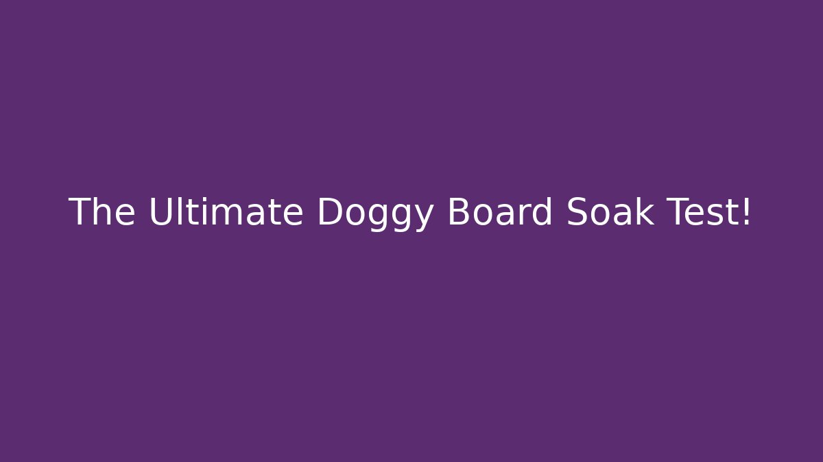The Ultimate Doggy Board Soak Test!