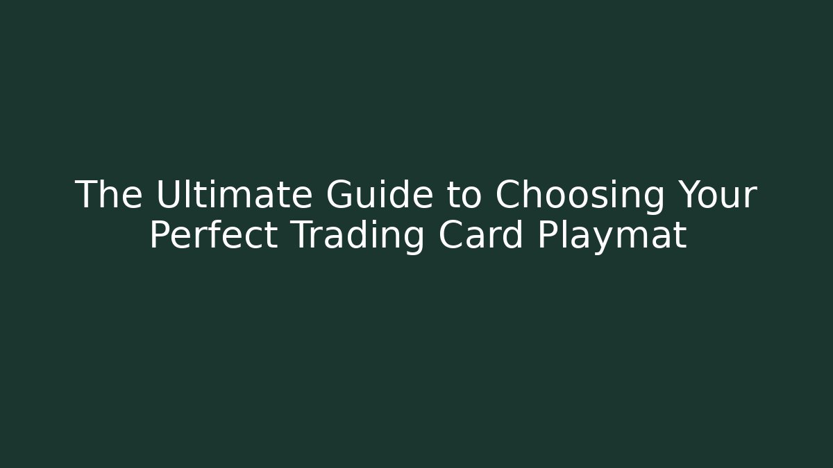 The Ultimate Guide to Choosing Your Perfect Trading Card Playmat