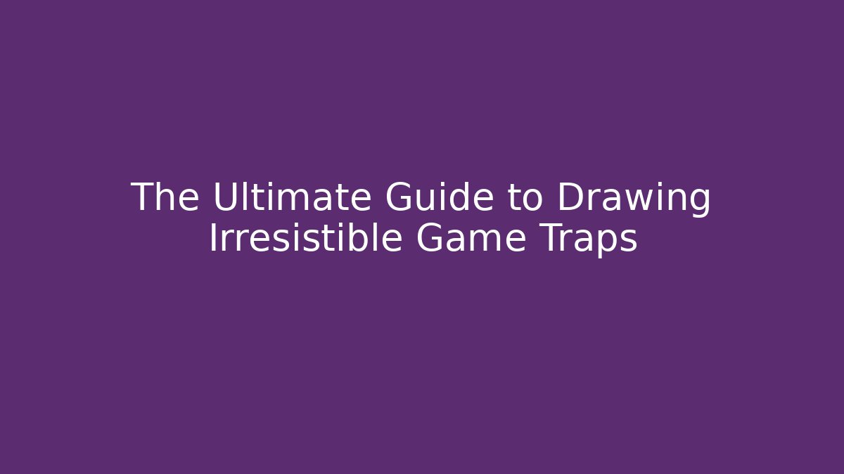 The Ultimate Guide to Drawing Irresistible Game Traps