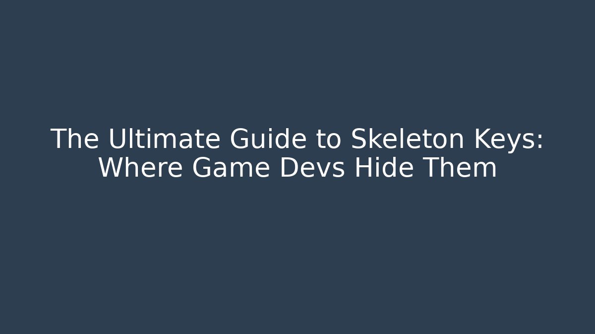 The Ultimate Guide to Skeleton Keys: Where Game Devs Hide Them