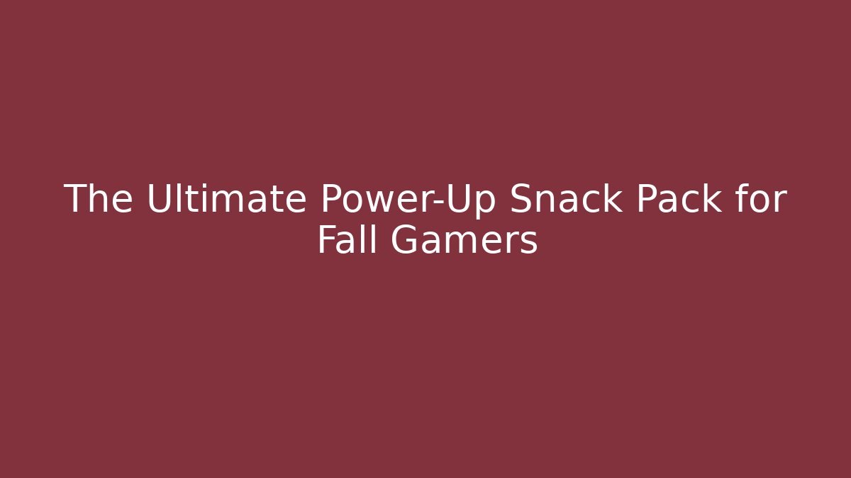The Ultimate Power-Up Snack Pack for Fall Gamers - Vintage E-Juice