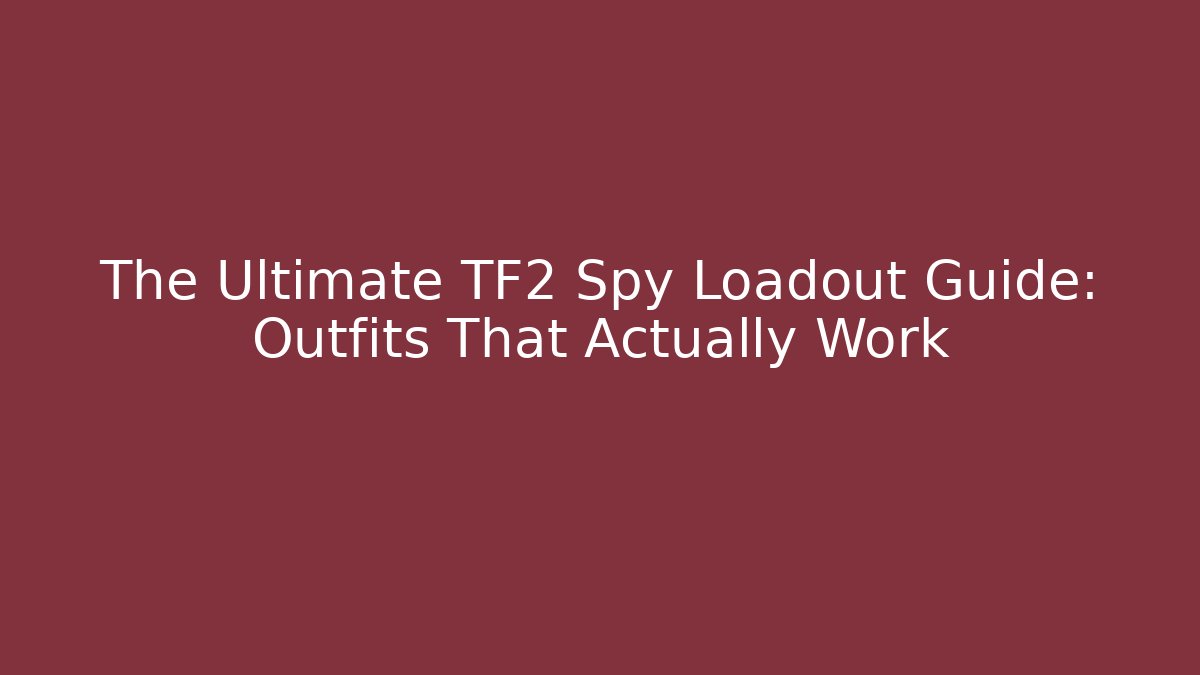 The Ultimate TF2 Spy Loadout Guide: Outfits That Actually Work
