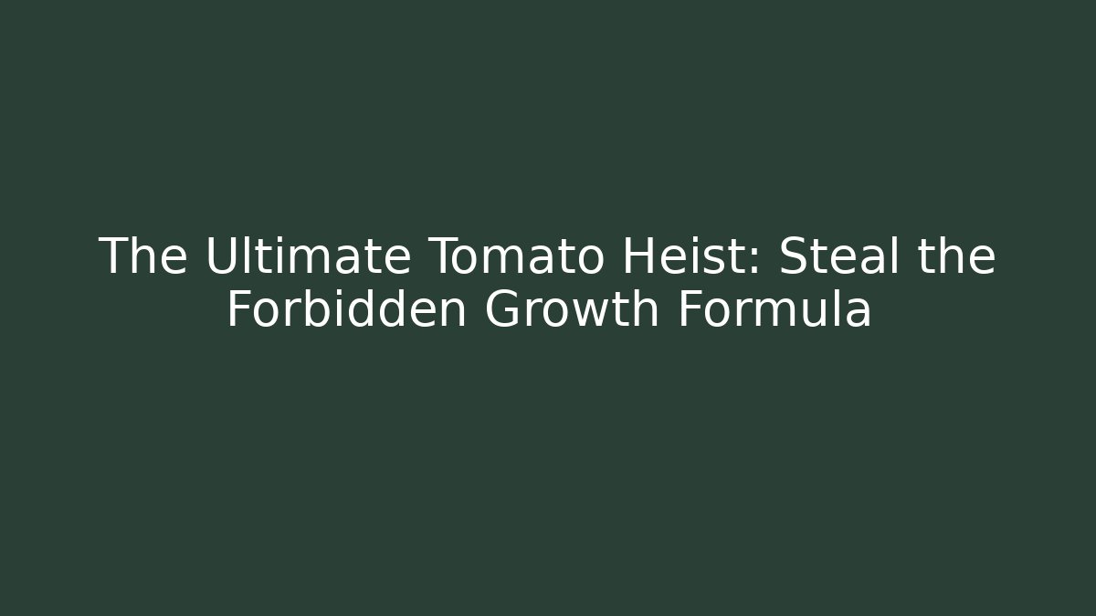 The Ultimate Tomato Heist: Steal the Forbidden Growth Formula