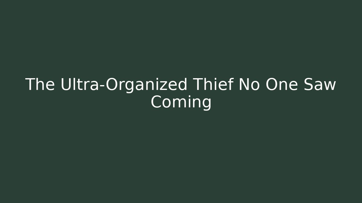 The Ultra-Organized Thief No One Saw Coming