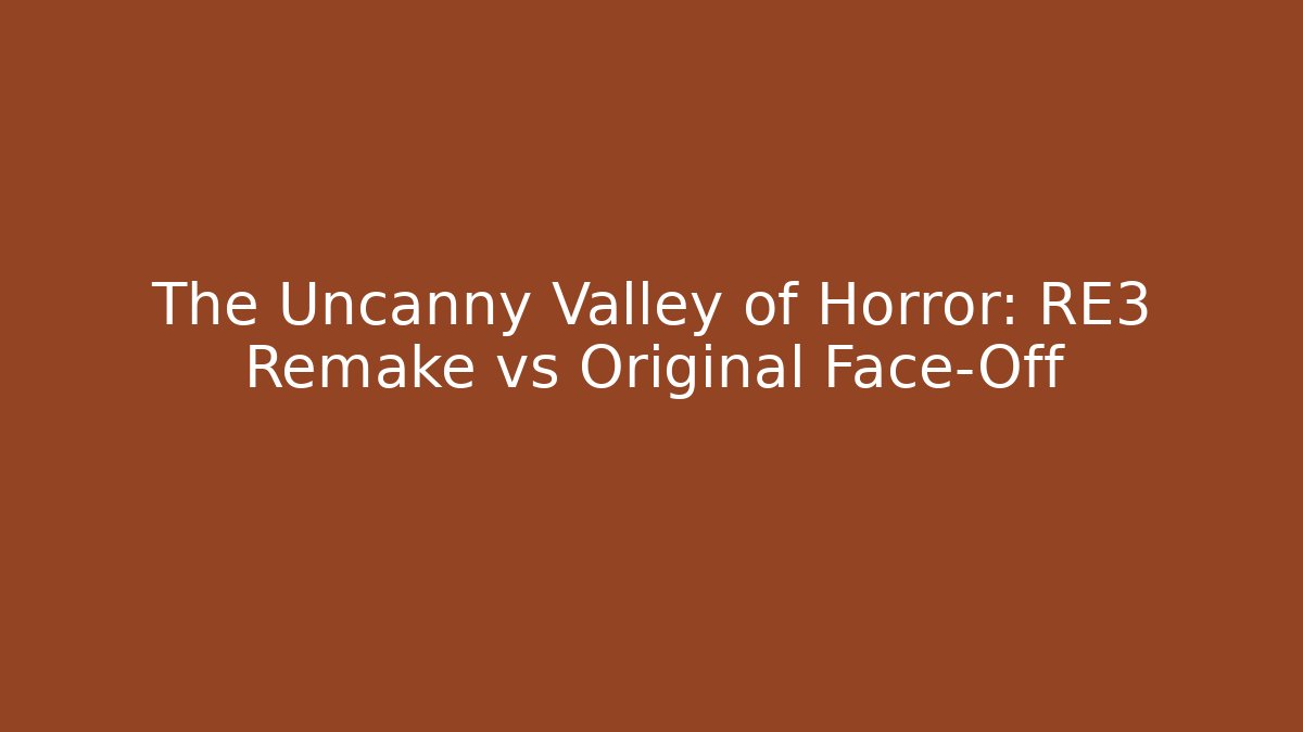 The Uncanny Valley of Horror: RE3 Remake vs Original Face-Off