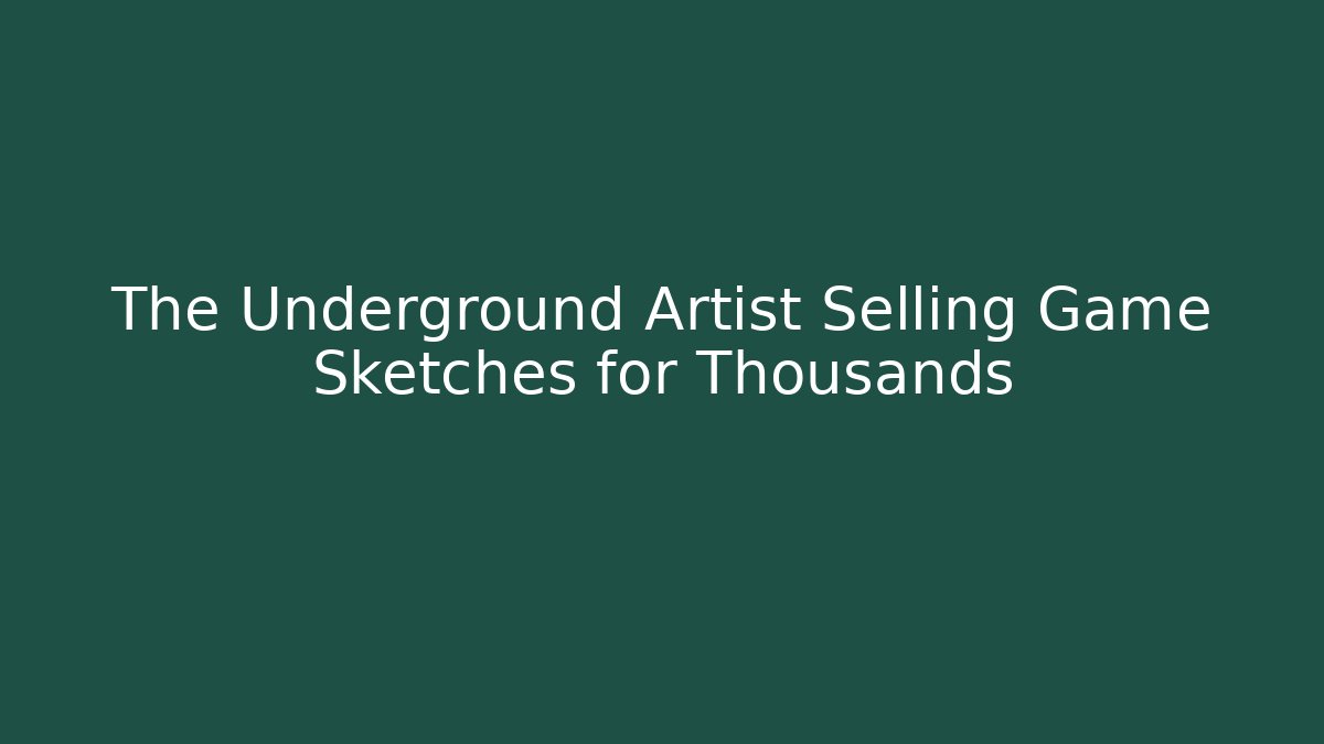 The Underground Artist Selling Game Sketches for Thousands