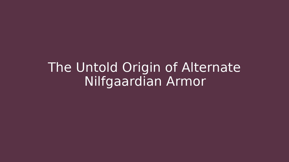 The Untold Origin of Alternate Nilfgaardian Armor