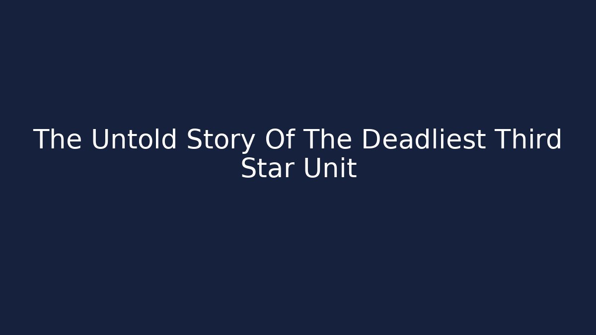 The Untold Story Of The Deadliest Third Star Unit