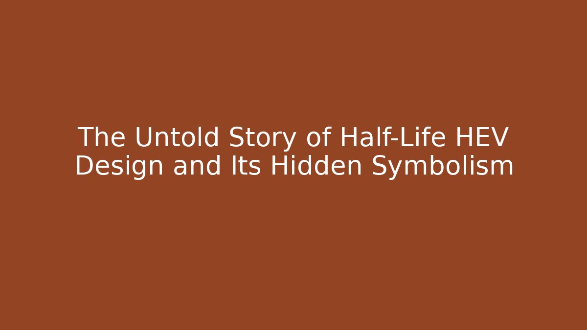 The Untold Story of Half-Life HEV Design and Its Hidden Symbolism