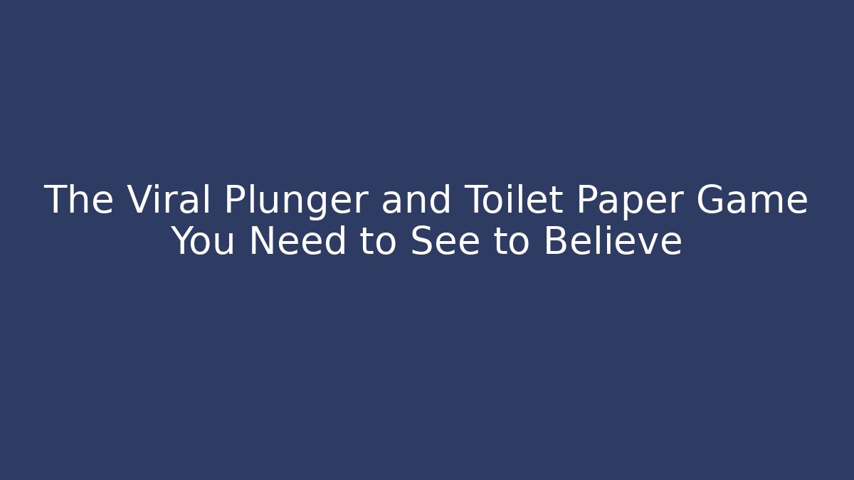The Viral Plunger and Toilet Paper Game You Need to See to Believe