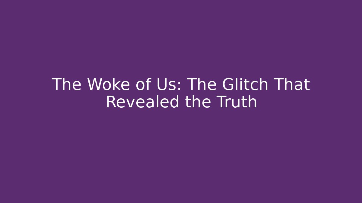 The Woke of Us: The Glitch That Revealed the Truth