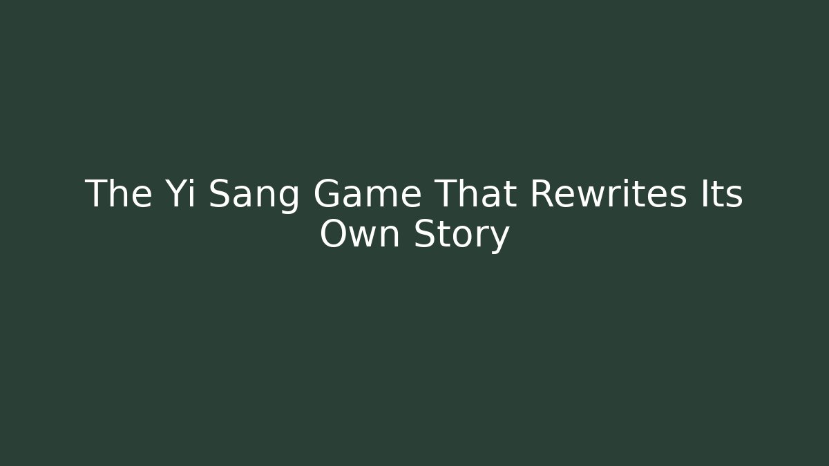The Yi Sang Game That Rewrites Its Own Story