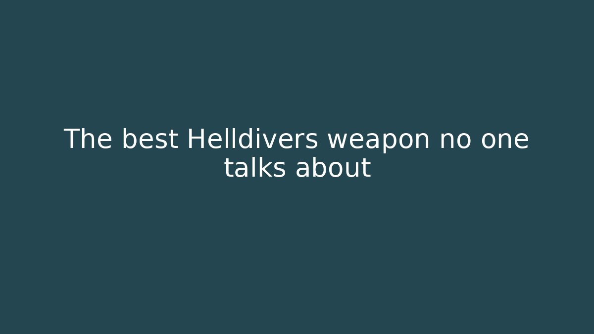 The best Helldivers weapon no one talks about - Vintage E-Juice
