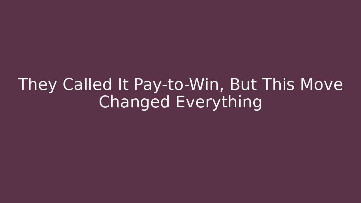They Called It Pay-to-Win, But This Move Changed Everything - Vintage E-Juice