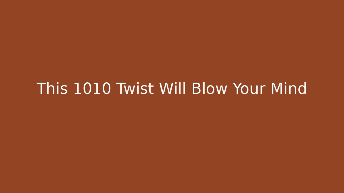 This 1010 Twist Will Blow Your Mind - Vintage E-Juice