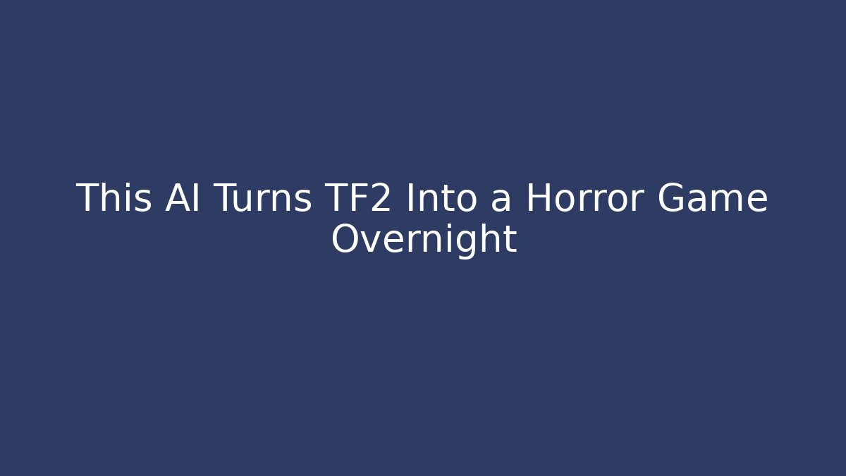 This AI Turns TF2 Into a Horror Game Overnight
