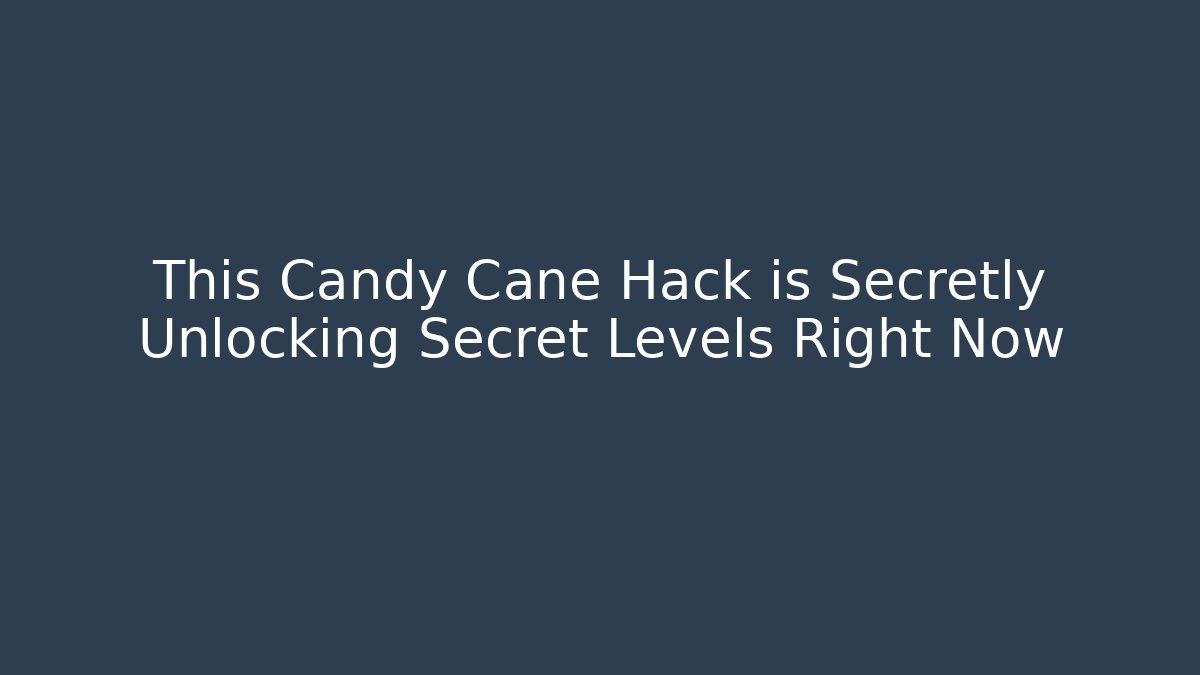This Candy Cane Hack is Secretly Unlocking Secret Levels Right Now - Vintage E-Juice