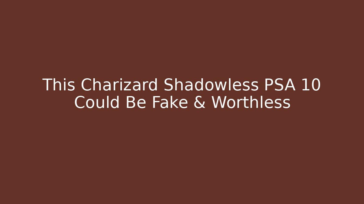 This Charizard Shadowless PSA 10 Could Be Fake & Worthless