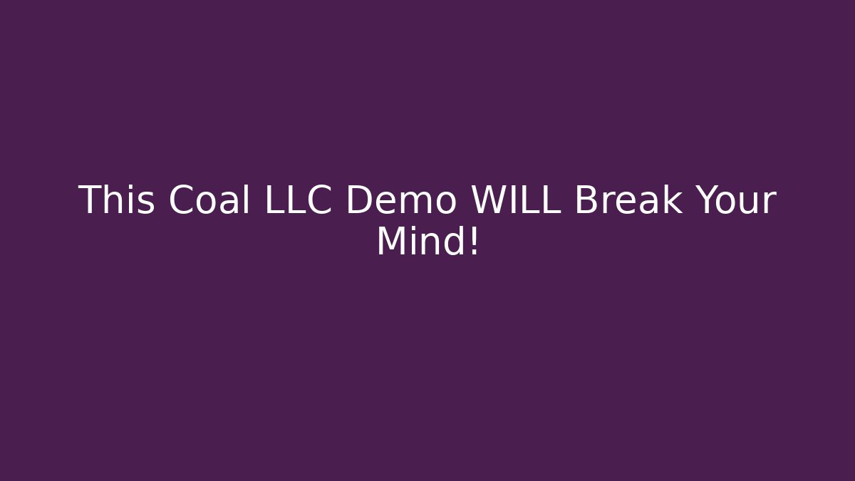 This Coal LLC Demo WILL Break Your Mind! - Vintage E-Juice