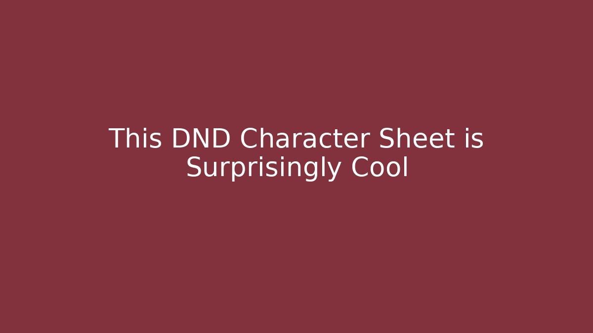 This DND Character Sheet is Surprisingly Cool - Vintage E-Juice