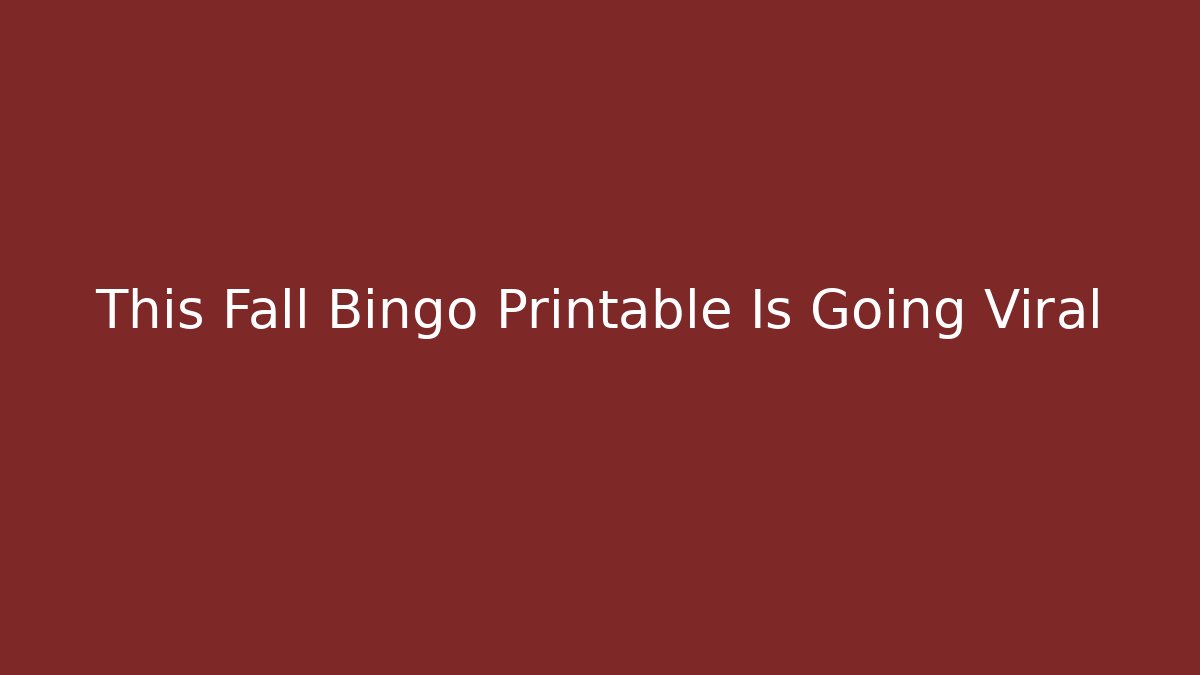 fall bingo cards free printable