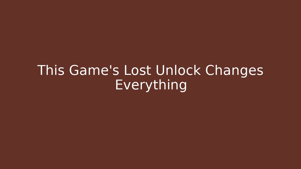 This Game's Lost Unlock Changes Everything - Vintage E-Juice