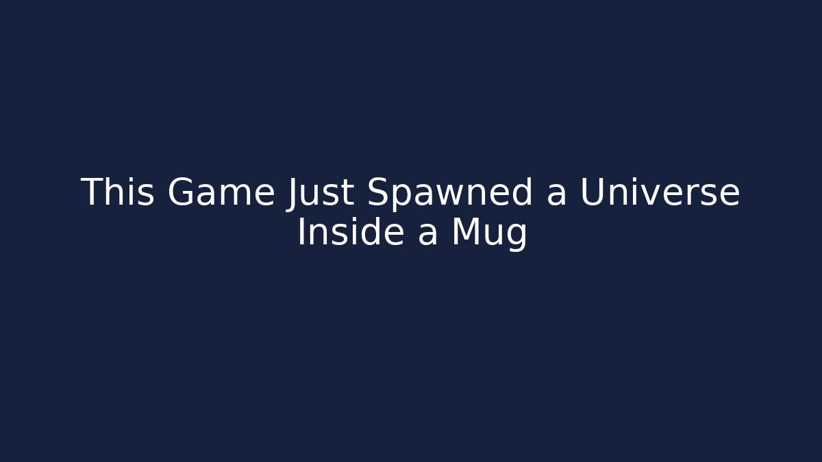 This Game Just Spawned a Universe Inside a Mug - Vintage E-Juice