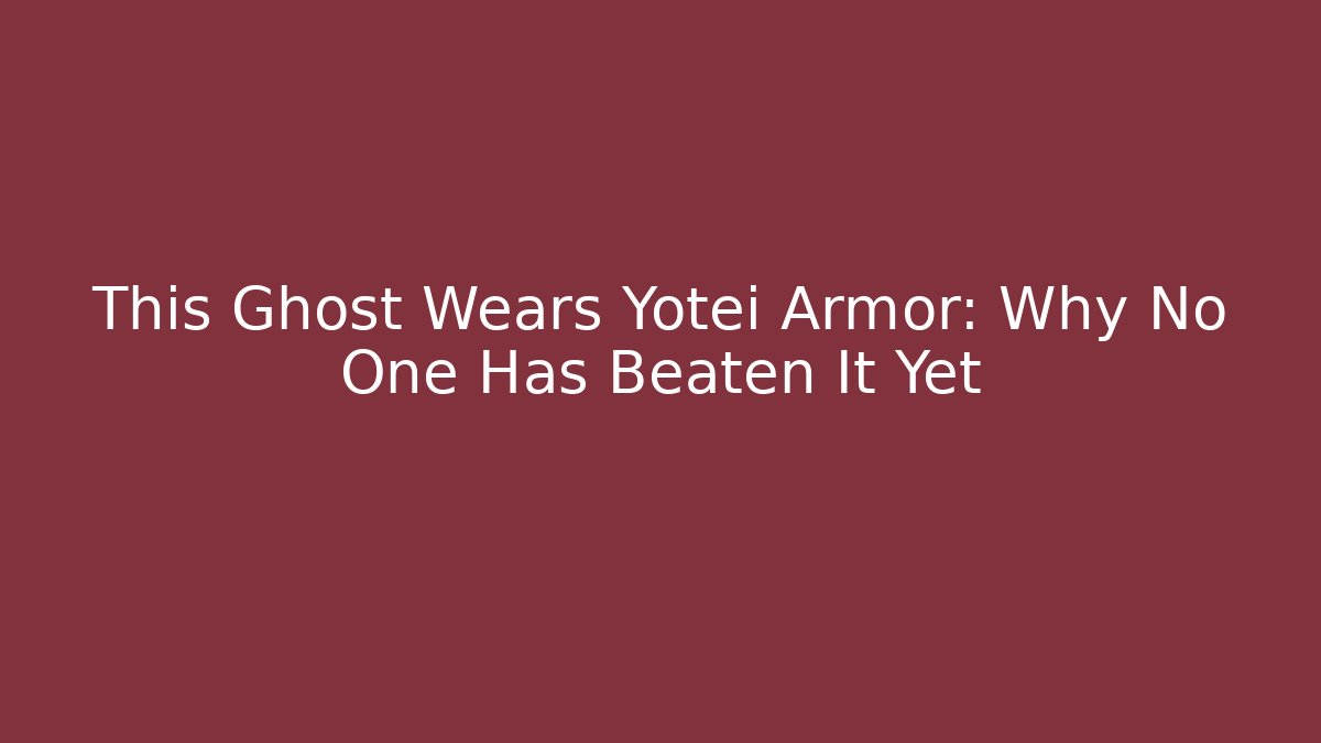 This Ghost Wears Yotei Armor: Why No One Has Beaten It Yet