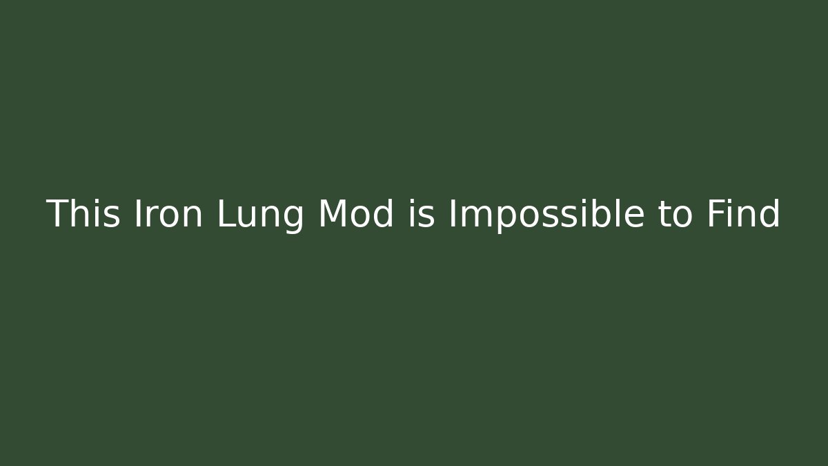 This Iron Lung Mod is Impossible to Find - Vintage E-Juice