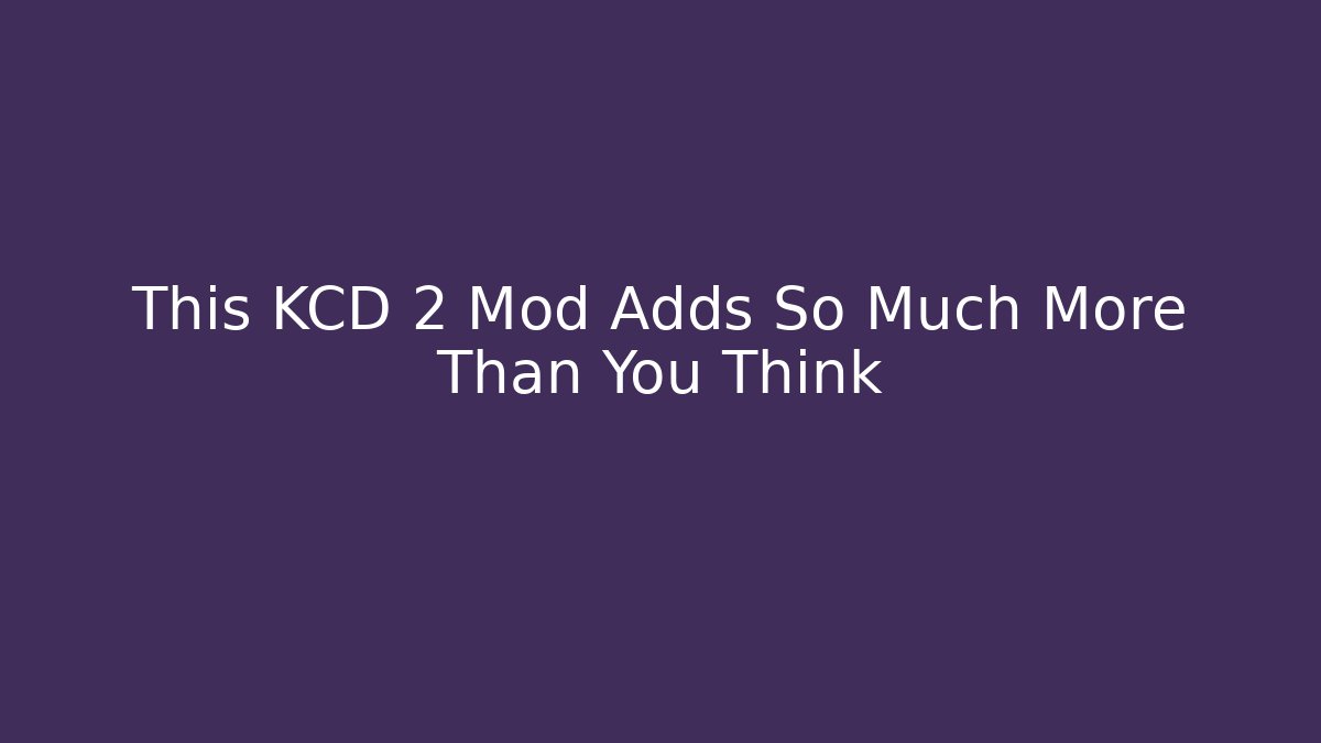 This KCD 2 Mod Adds So Much More Than You Think