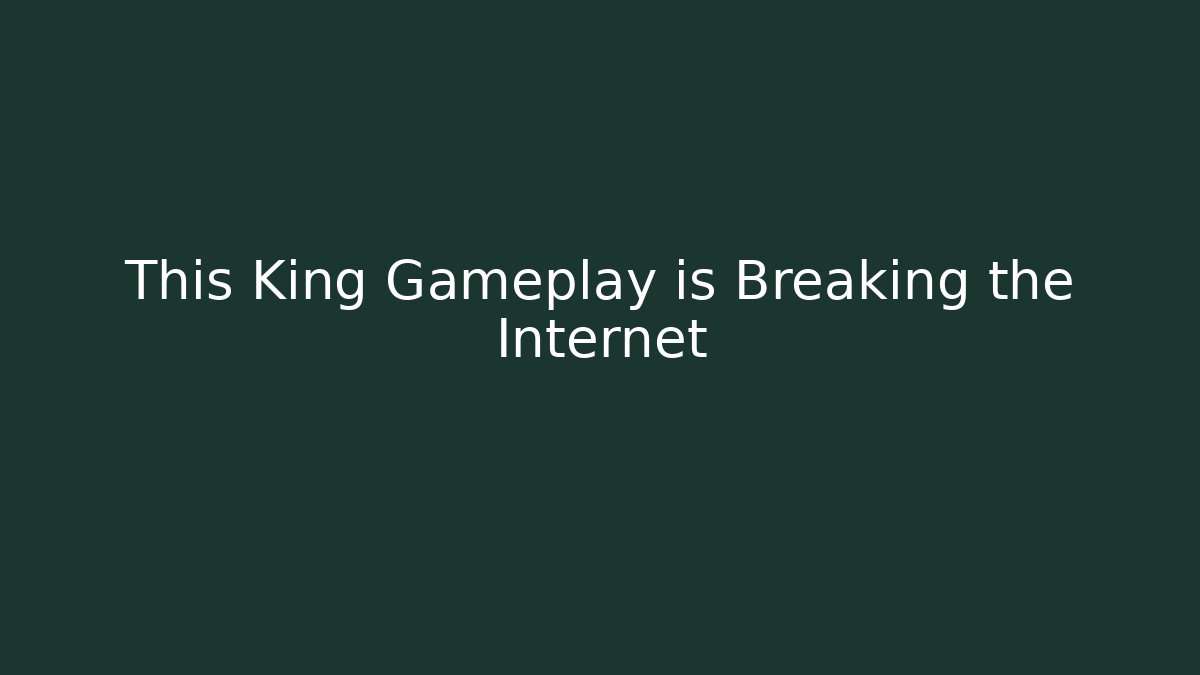 This King Gameplay is Breaking the Internet - Vintage E-Juice
