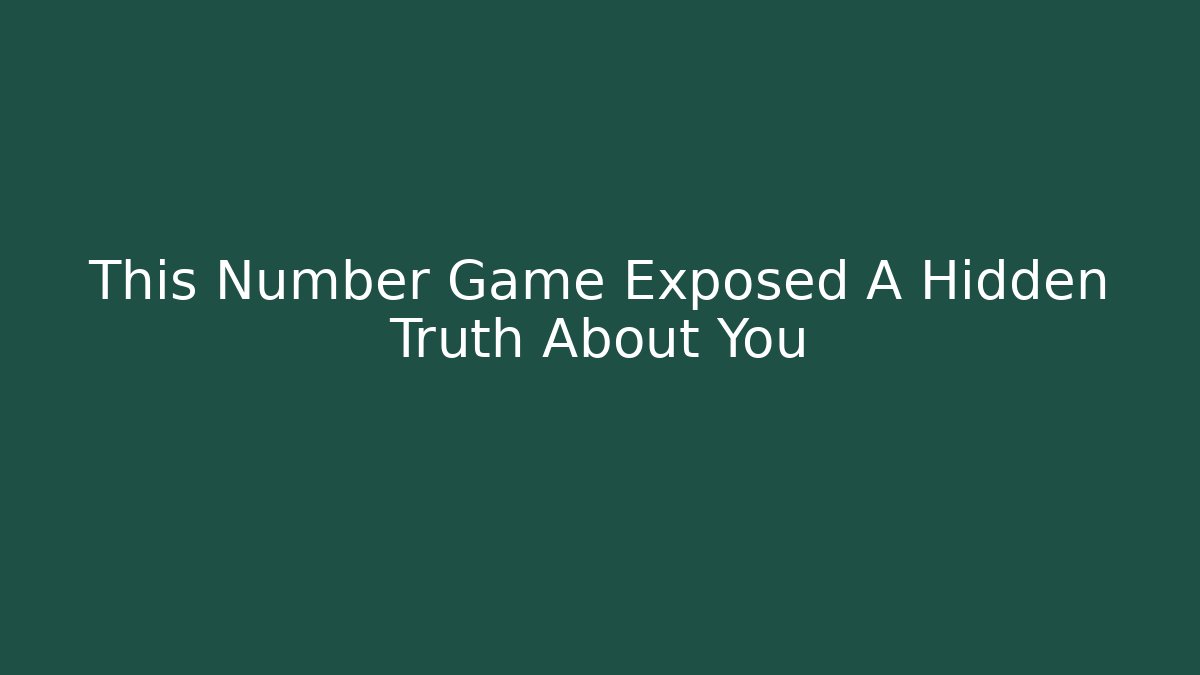 This Number Game Exposed A Hidden Truth About You - Vintage E-Juice