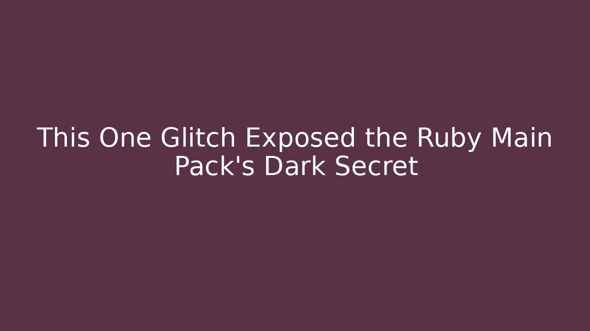 This One Glitch Exposed the Ruby Main Pack's Dark Secret - Vintage E-Juice