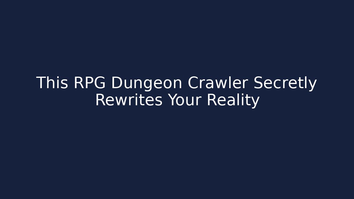 This RPG Dungeon Crawler Secretly Rewrites Your Reality - Vintage E-Juice