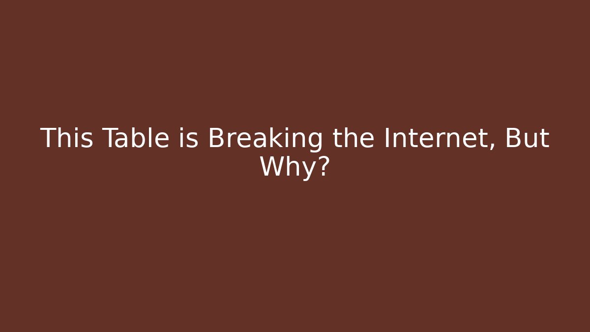 This Table is Breaking the Internet, But Why? - Vintage E-Juice