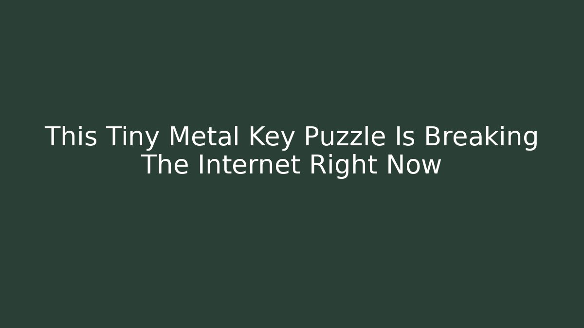 This Tiny Metal Key Puzzle Is Breaking The Internet Right Now