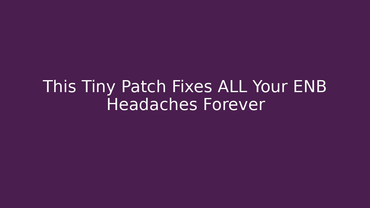 This Tiny Patch Fixes ALL Your ENB Headaches Forever - Vintage E-Juice