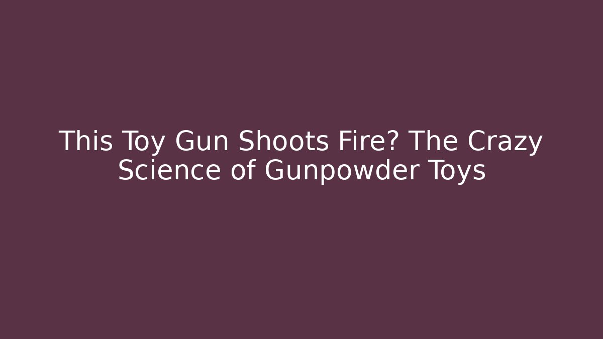 This Toy Gun Shoots Fire? The Crazy Science of Gunpowder Toys