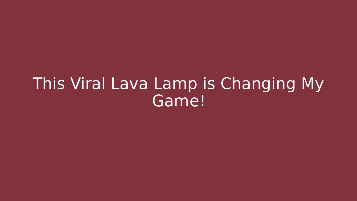 This Viral Lava Lamp is Changing My Game! - Vintage E-Juice