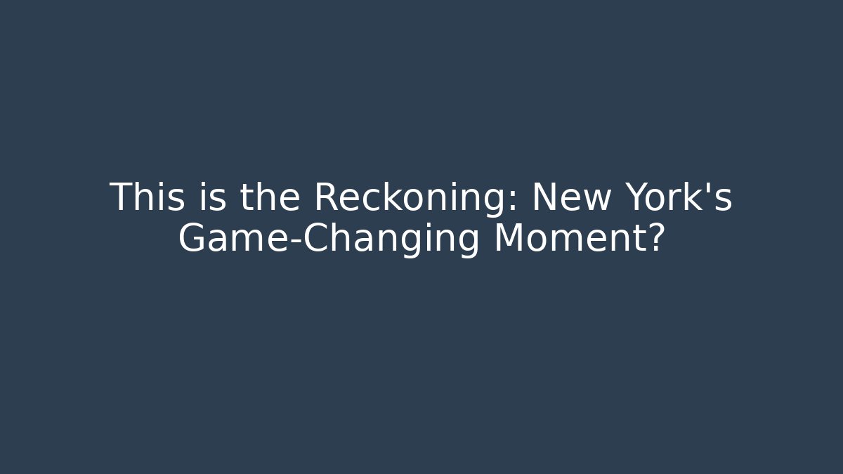 This is the Reckoning: New York's Game-Changing Moment? - Vintage E-Juice