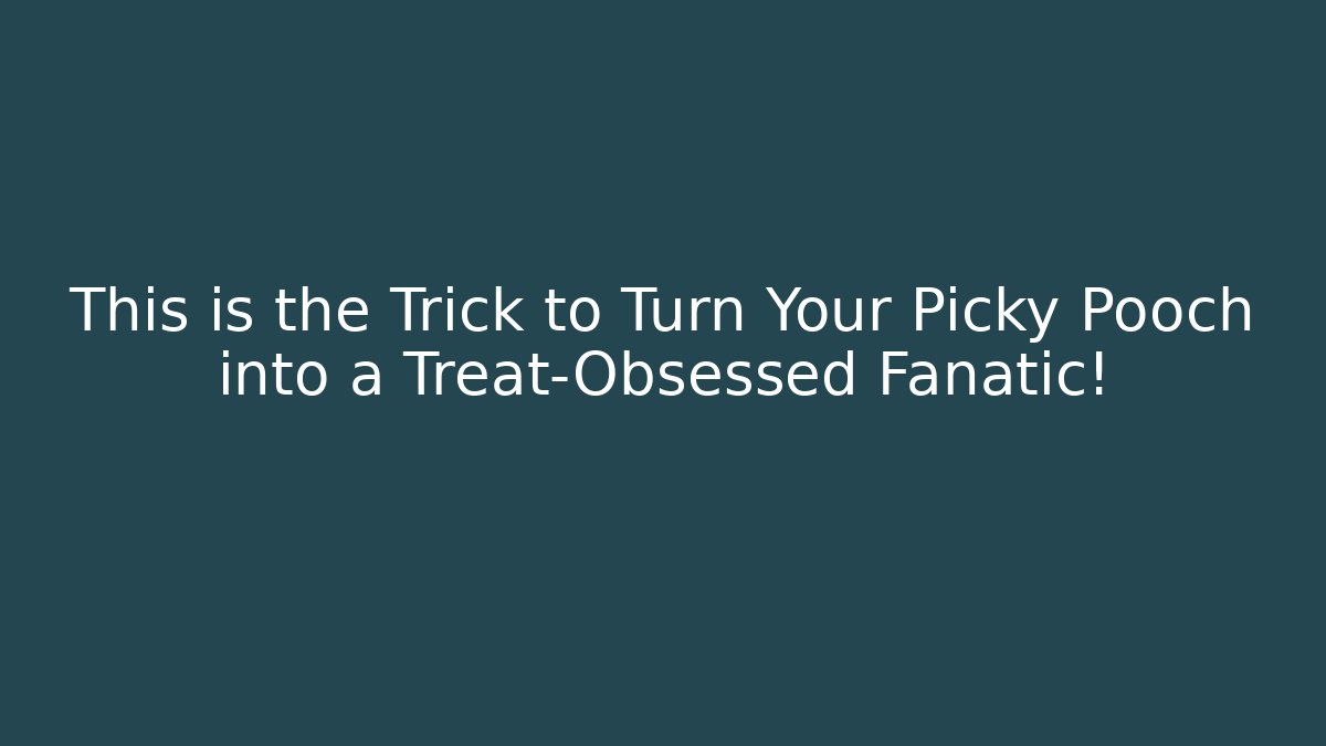 This is the Trick to Turn Your Picky Pooch into a Treat-Obsessed Fanatic!